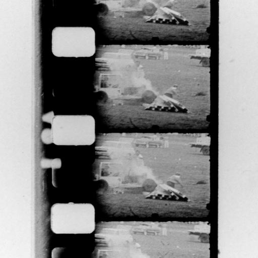 A film strip with several images of a car crash